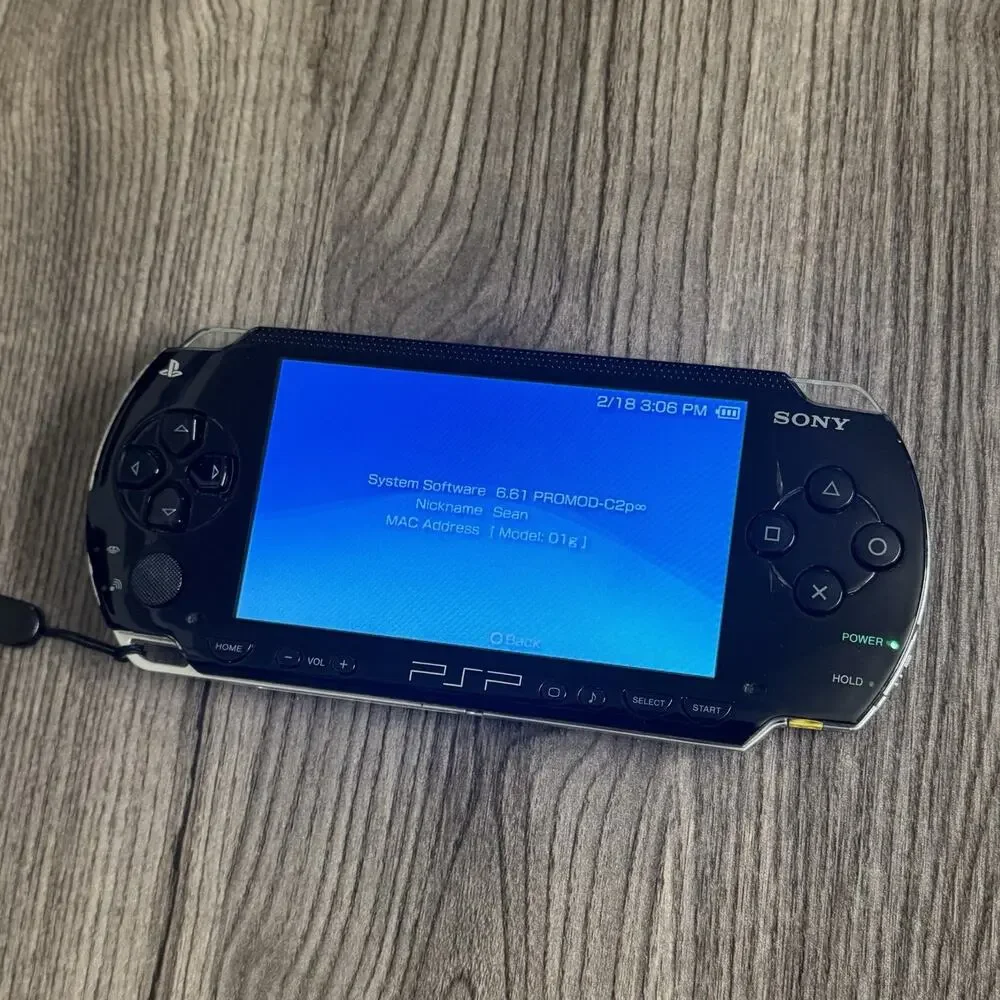Sony PSP 1001 w/ Battery, 64GB Micro SD Card, Charger, & Carrying Sleeve